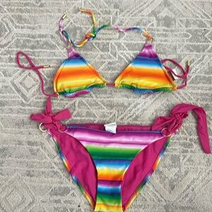Rainbow color bikini by Sugar Free by Vanessa Hall size XS